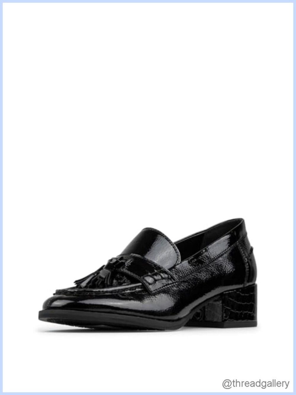 Crinkle Patent Loafers with Tassel & Memory Foam Insole